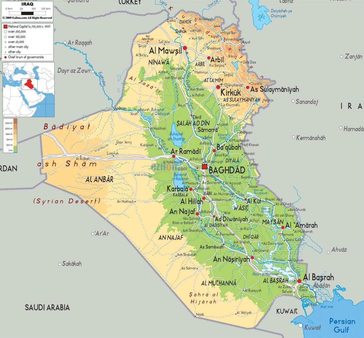 Harta Irak geografie