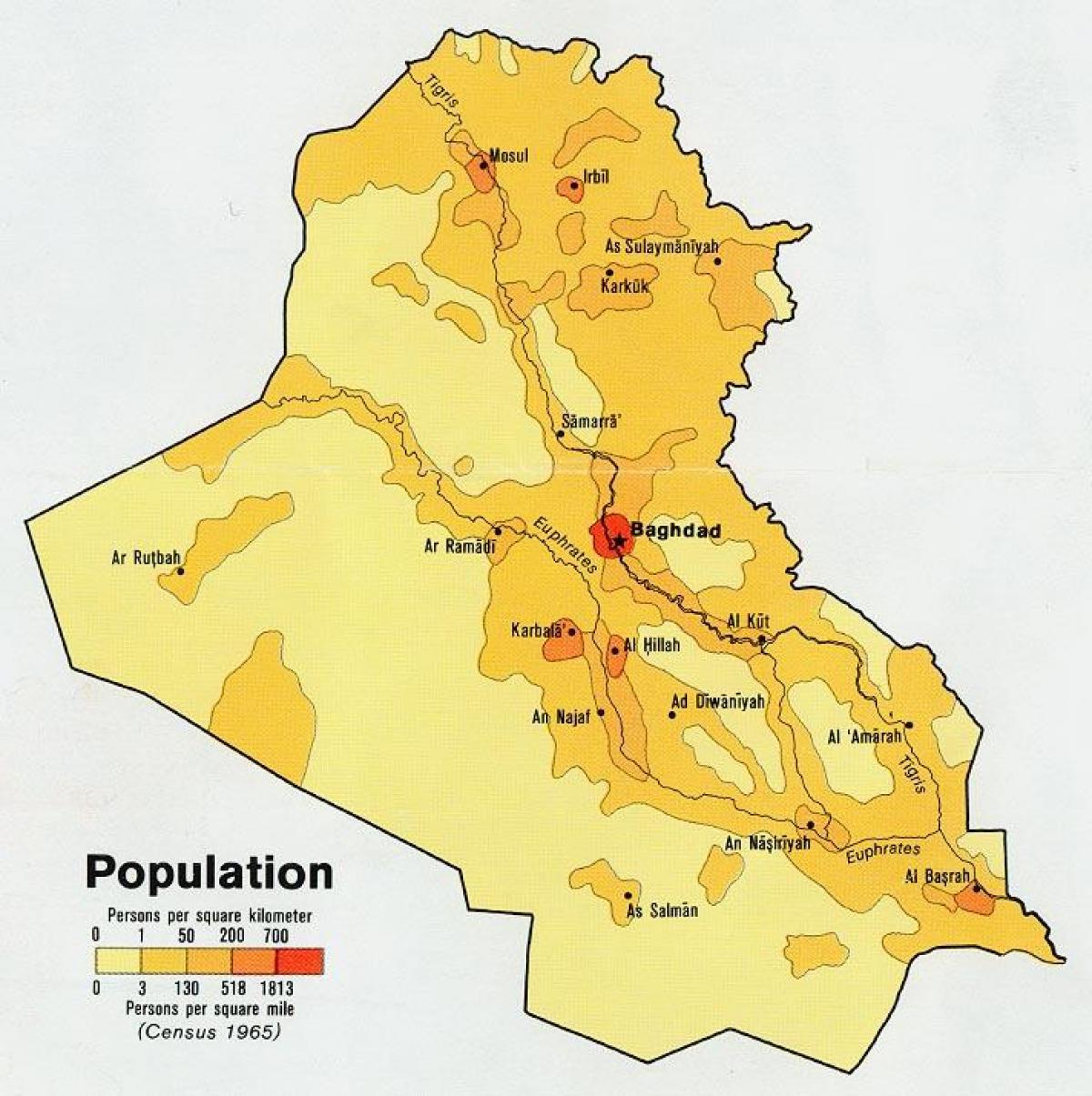 Harta Irak populației